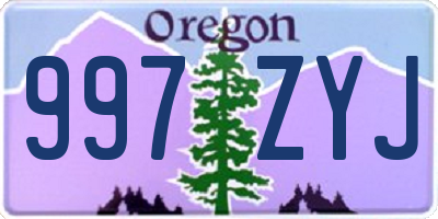 OR license plate 997ZYJ