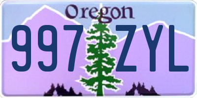 OR license plate 997ZYL