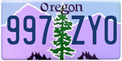 OR license plate 997ZYO