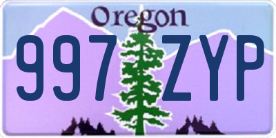 OR license plate 997ZYP
