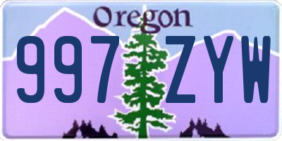 OR license plate 997ZYW