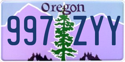 OR license plate 997ZYY