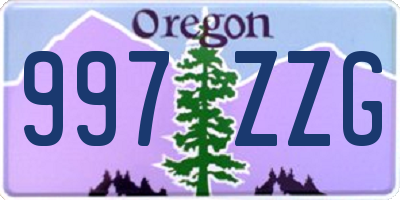 OR license plate 997ZZG