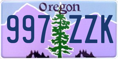 OR license plate 997ZZK