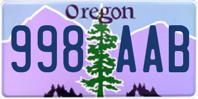 OR license plate 998AAB