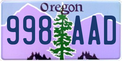 OR license plate 998AAD