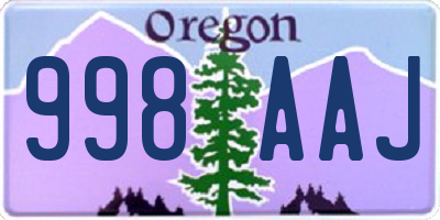 OR license plate 998AAJ
