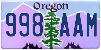 OR license plate 998AAM
