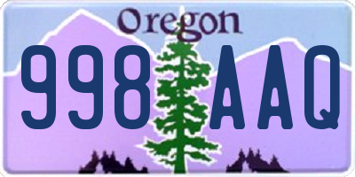 OR license plate 998AAQ