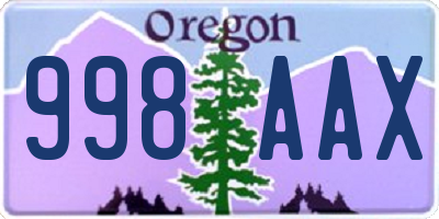 OR license plate 998AAX