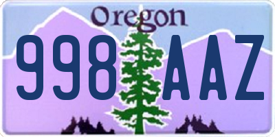 OR license plate 998AAZ