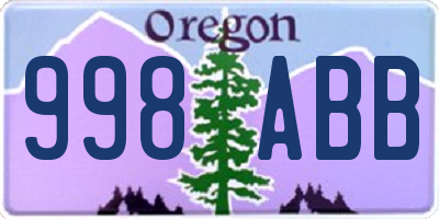 OR license plate 998ABB