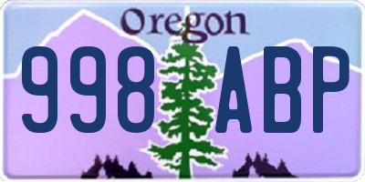OR license plate 998ABP