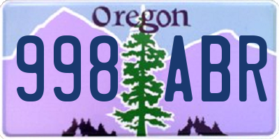 OR license plate 998ABR