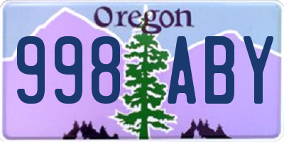 OR license plate 998ABY