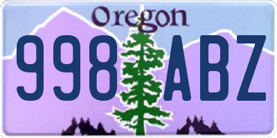 OR license plate 998ABZ