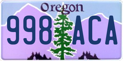 OR license plate 998ACA