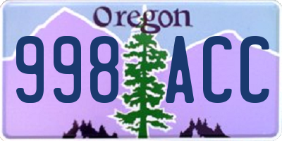 OR license plate 998ACC