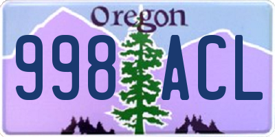 OR license plate 998ACL