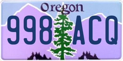 OR license plate 998ACQ