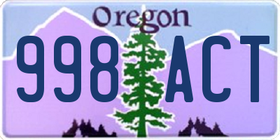 OR license plate 998ACT