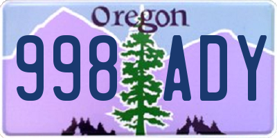 OR license plate 998ADY