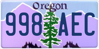 OR license plate 998AEC