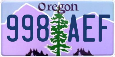 OR license plate 998AEF