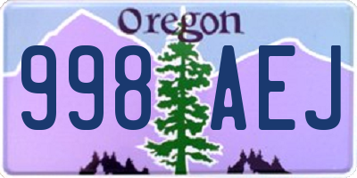 OR license plate 998AEJ