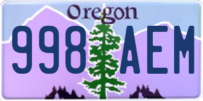 OR license plate 998AEM