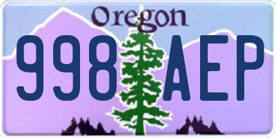 OR license plate 998AEP