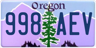 OR license plate 998AEV