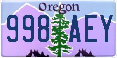 OR license plate 998AEY