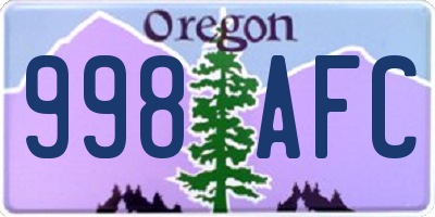 OR license plate 998AFC