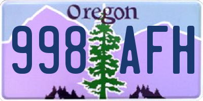 OR license plate 998AFH