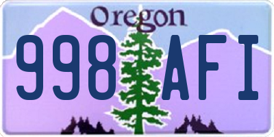 OR license plate 998AFI