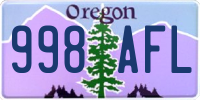 OR license plate 998AFL