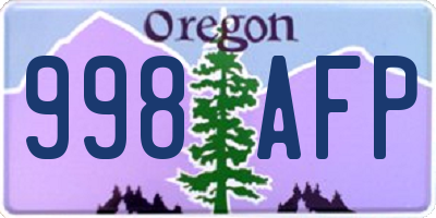 OR license plate 998AFP