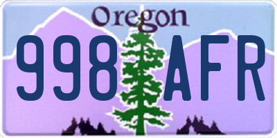 OR license plate 998AFR