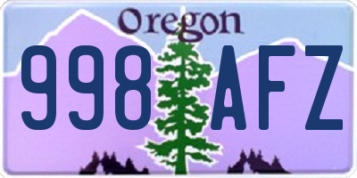 OR license plate 998AFZ