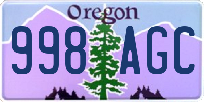 OR license plate 998AGC