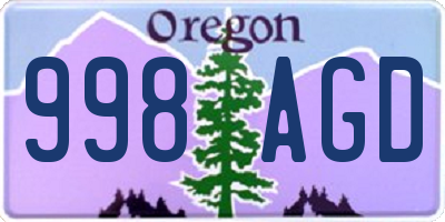 OR license plate 998AGD