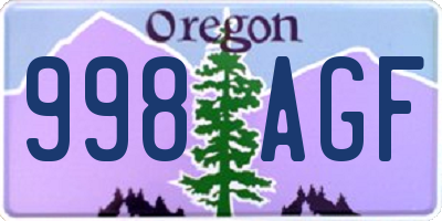 OR license plate 998AGF