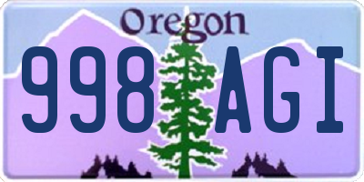 OR license plate 998AGI