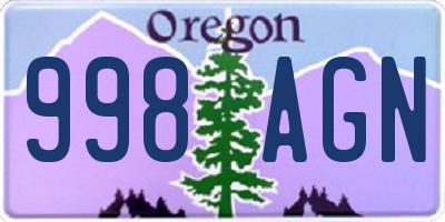 OR license plate 998AGN