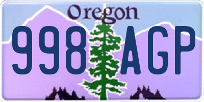 OR license plate 998AGP