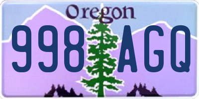 OR license plate 998AGQ