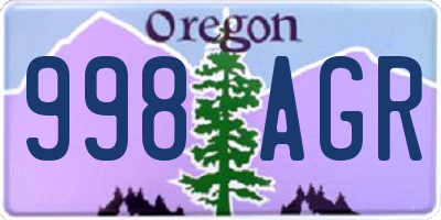 OR license plate 998AGR