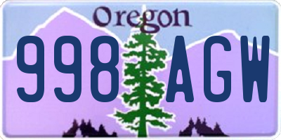 OR license plate 998AGW
