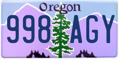 OR license plate 998AGY